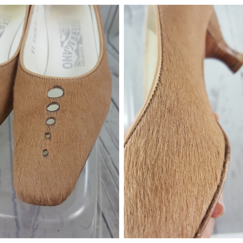 Salvatore Ferragamo Pony Hair Kitten Heels